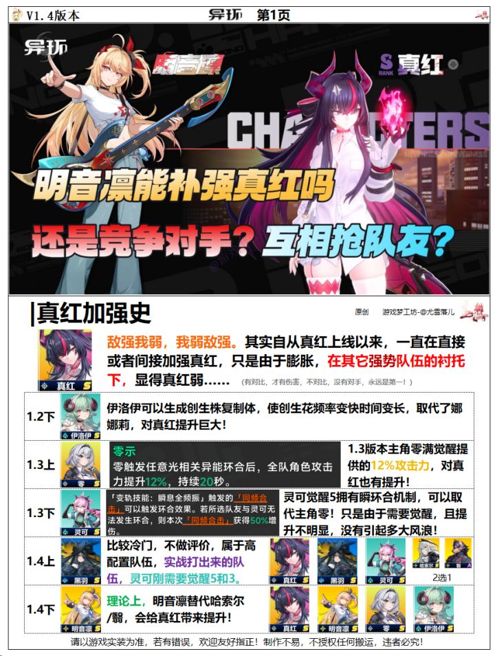 异环:明音凛能补强真红吗?还是竞争对手?截图