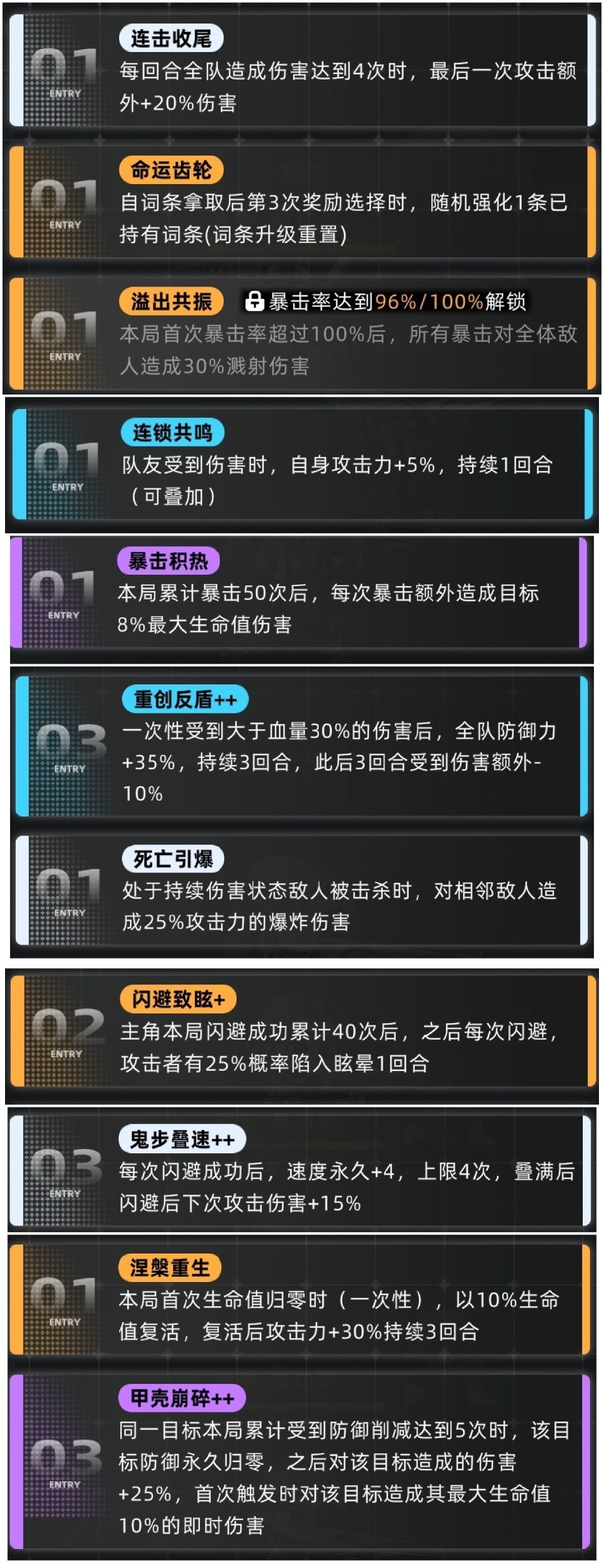 爬塔词条 3