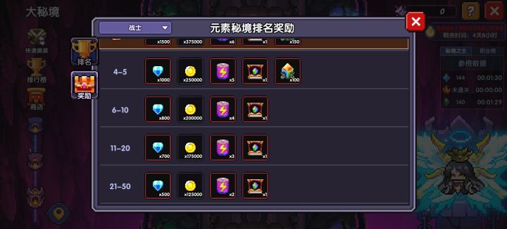 秘境奖励截图