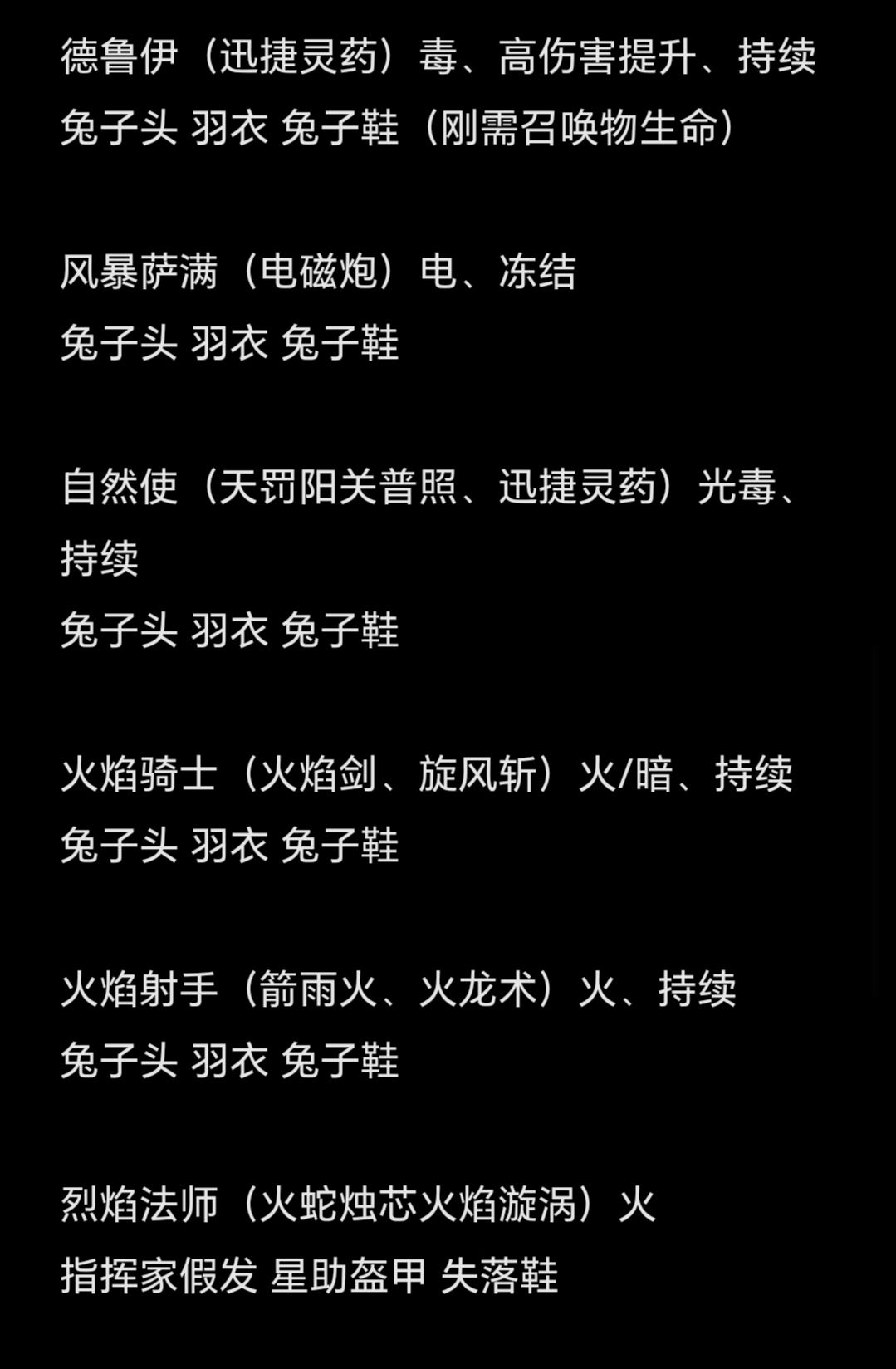 全职业流派一览及乘区表(时安整理) 3