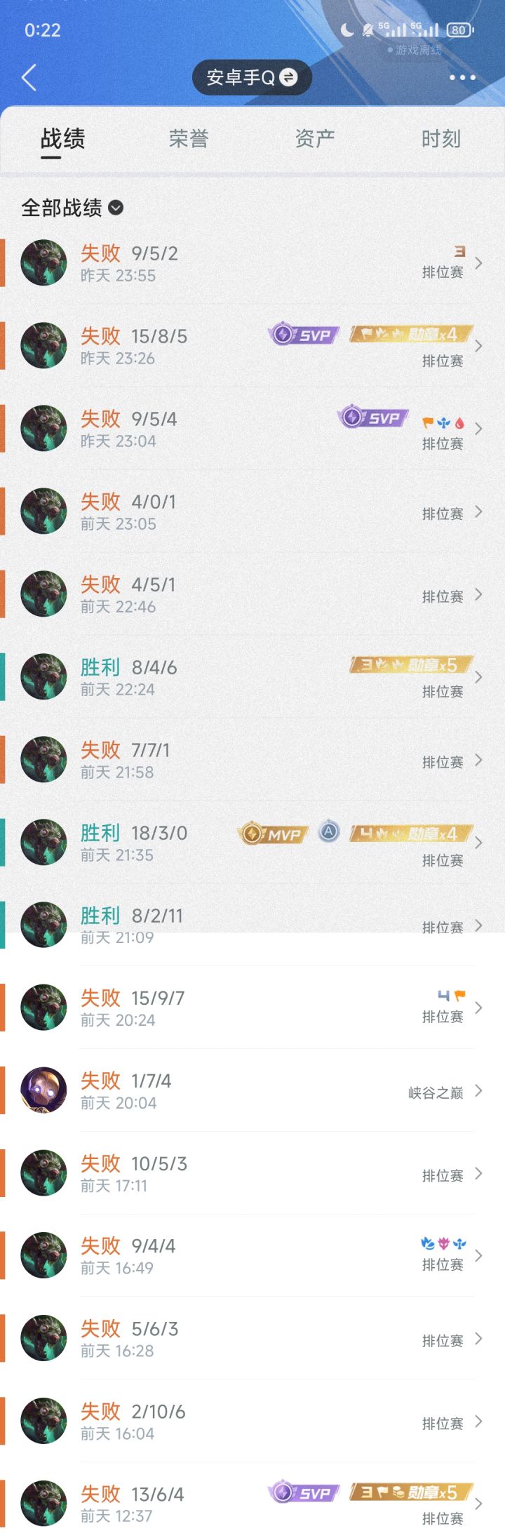 兄弟们帮我看看这两天的排位赛是什么成分?截图