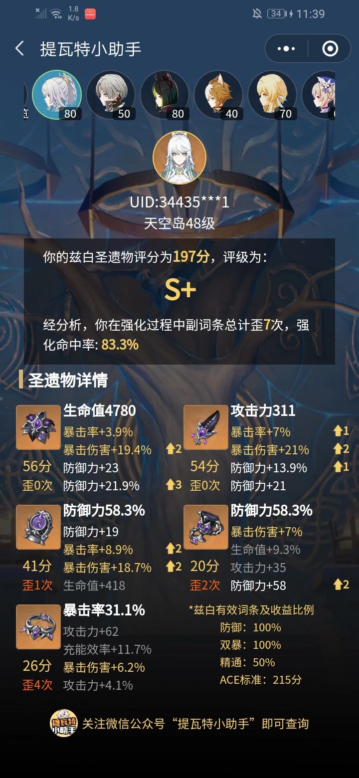 大佬们,圣遗物是怎么评分的? 2