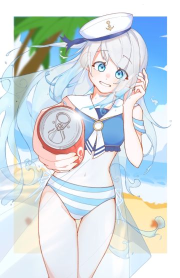 【同人图】海盐少女来喽o(≧v≦)o
（悄悄诈尸
这次没打水印，希望大家不要盗图就好呜呜呜呜呜呜呜呜呜，当壁纸和头像什么的都可以
好不容易画的，大家支持支持呗o(^▽^)o
还想看什么可以在评论区留言！我先溜走了～
（ps：我打算再参加一下神笔趣肠捏#绘画#香肠派对