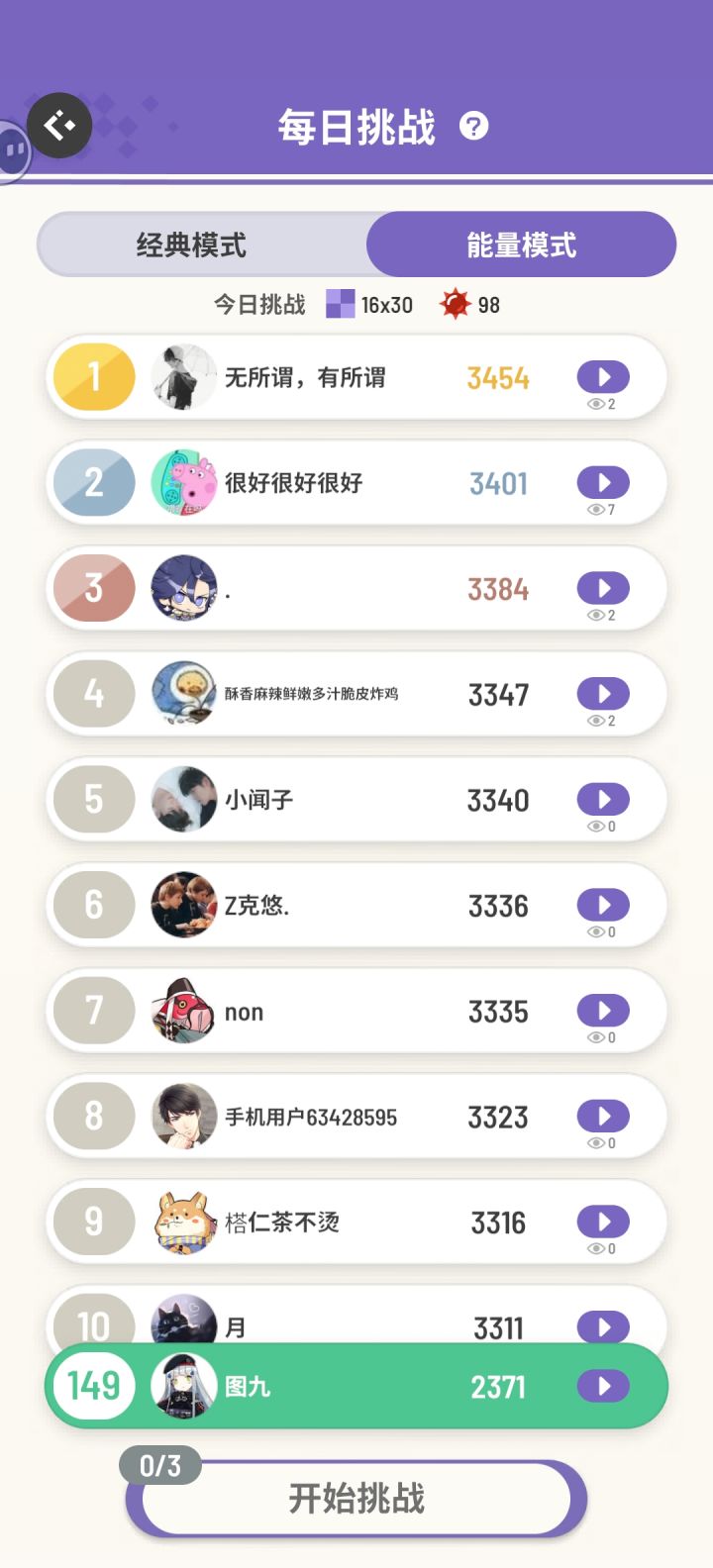 求助,能量模式如何打高分截图