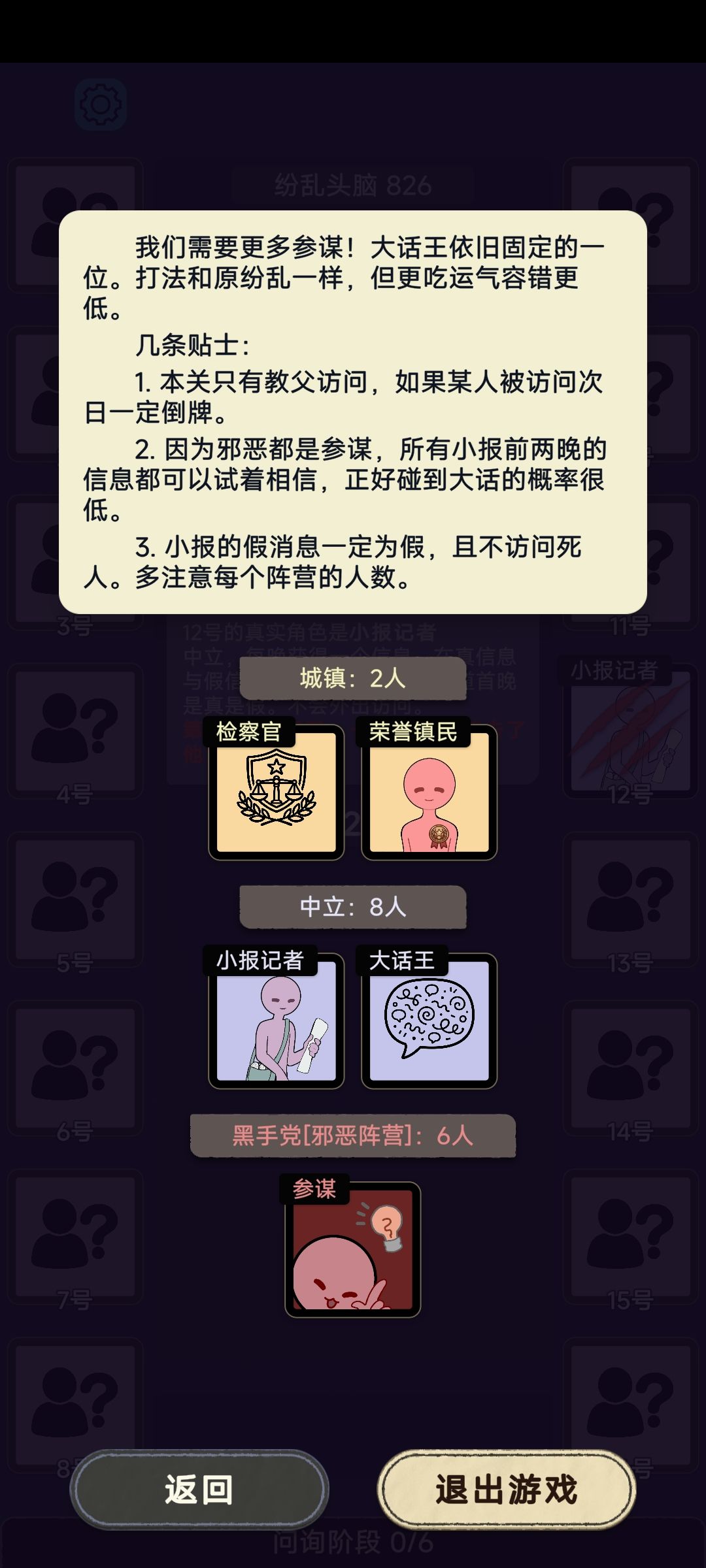 纷乱头脑,但是六邪恶 1