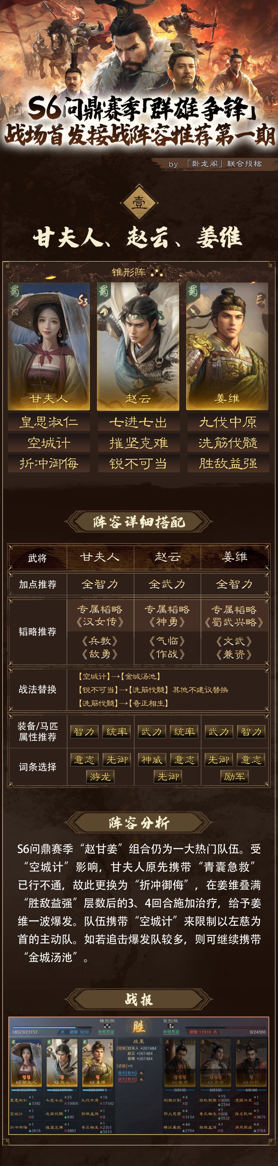 S6问鼎赛季丨战场首发接战阵容推荐第一期 1