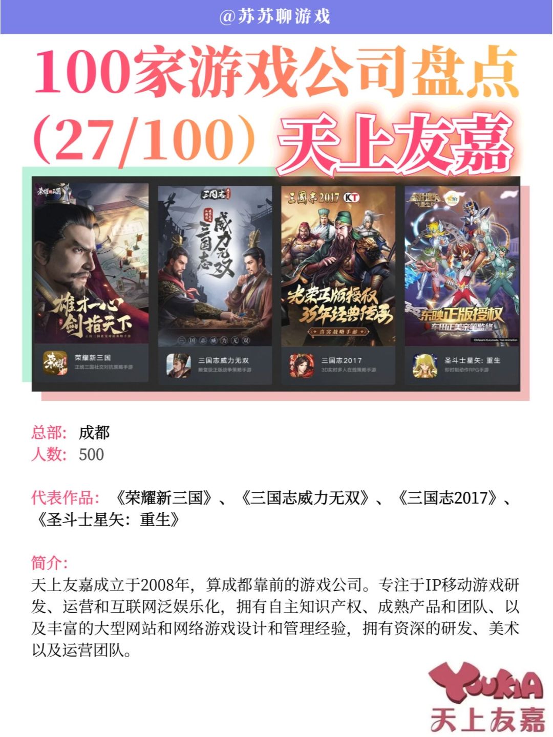天上友嘉 | 100家游戏公司盘(24/100) 1
