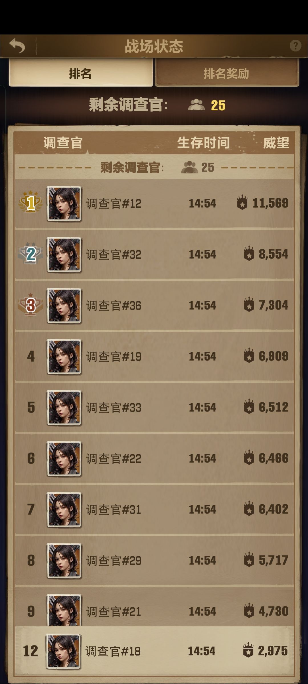 跟着米饭的节奏！这把生存者游戏稳了！（低战玩家参与生存者游戏攻略）
相信各位调查官朋友们在上个赛季已经体验到了冬日战场的魅力，无论是迷雾下隐藏的危险，还是与其他调查官对抗的刺激，还是队列分配的绞尽脑汁，都让人深深沉迷于中无法自拔，在S2赛季，冬日战场已正式更名为生存者游戏，在一些调查官友友们摩拳擦掌准备上一波大分时，也有些小伙伴依旧迷茫，不知道自己该如何才能拿到高排名以领取高额奖励。
有人说菜就多截图