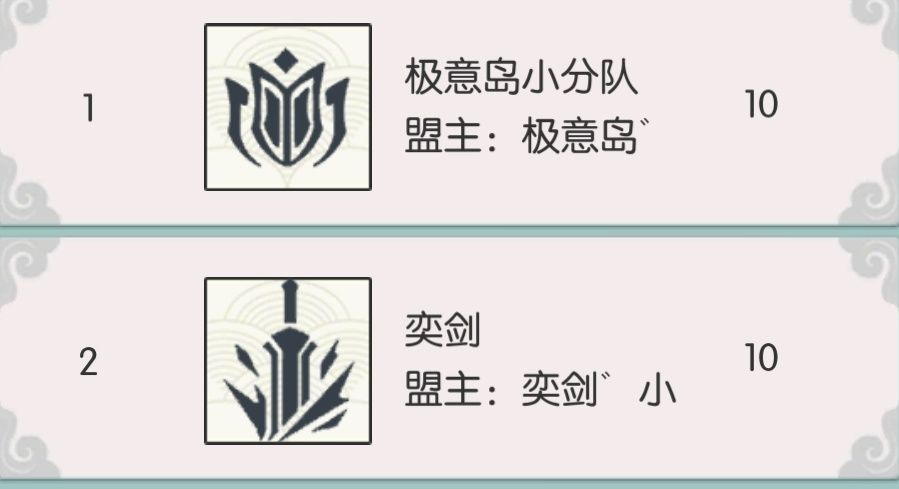 第三期仙岛奕剑12盟入围有10 1