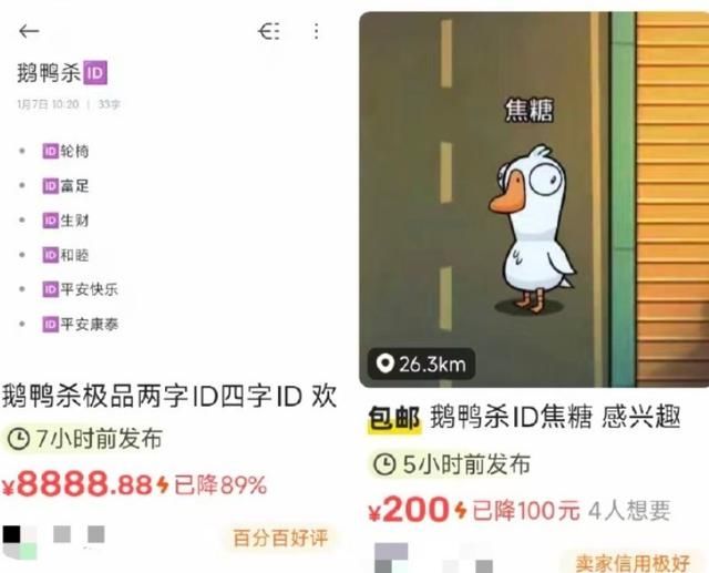 鹅鸭杀ID炒千元,玩家为“虚拟奢侈品”买单 2