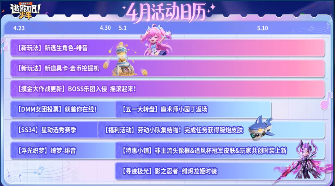 四月活动日历截图