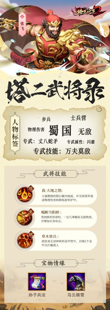 【主公必看】| 塔二武将录-步兵-张飞