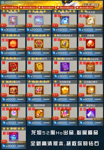 钻石商店购买方案和全方位详解。