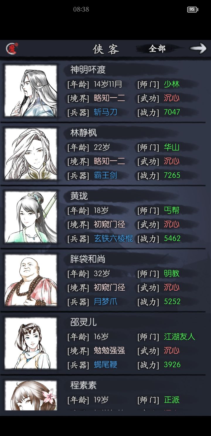 选啥,主角和尚,角色有这些,选什么武器和防具截图