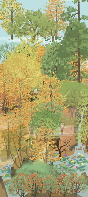 秋季山头全貌（多云版）