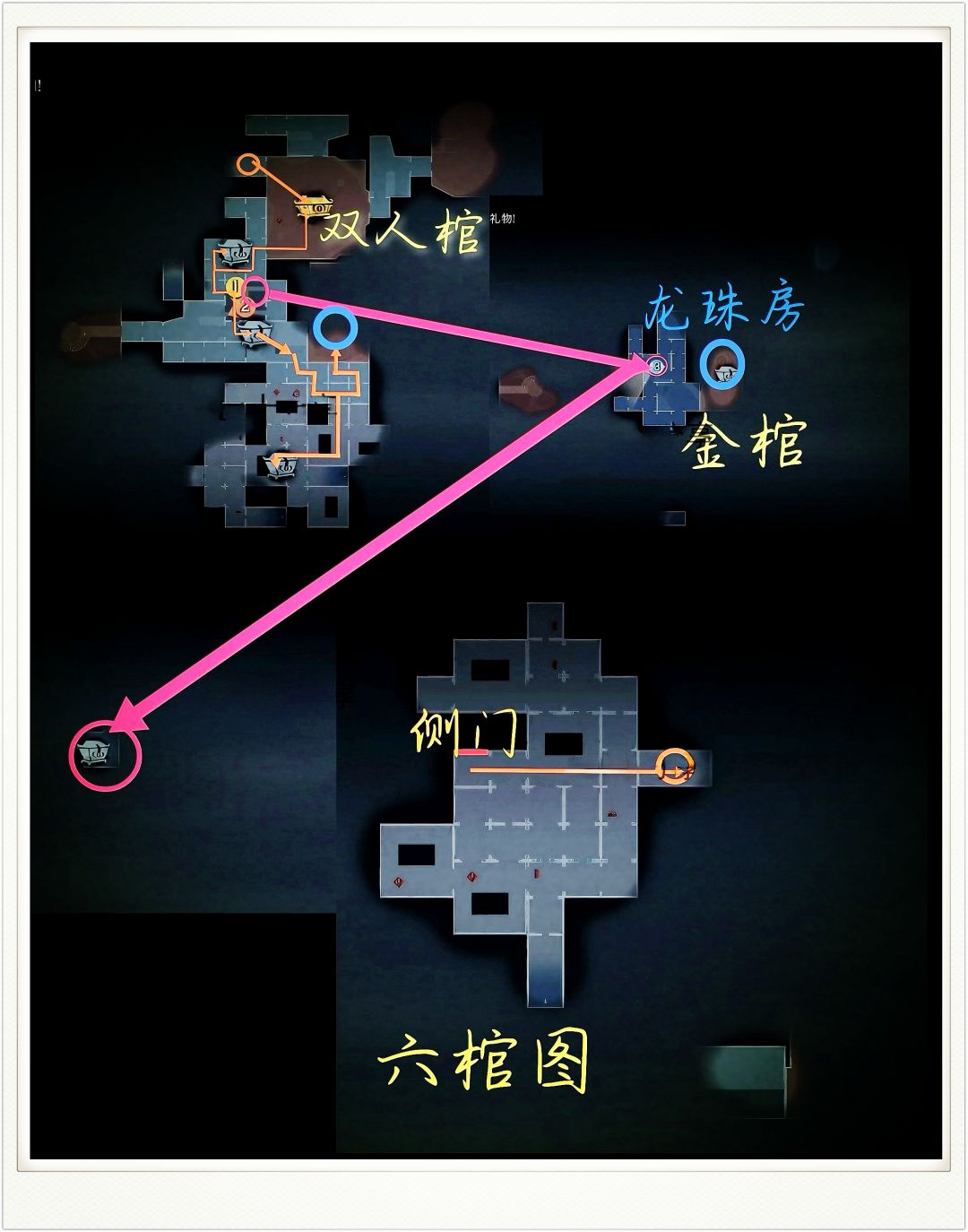 昆仑秘境极限地图小抄,上↑。 2