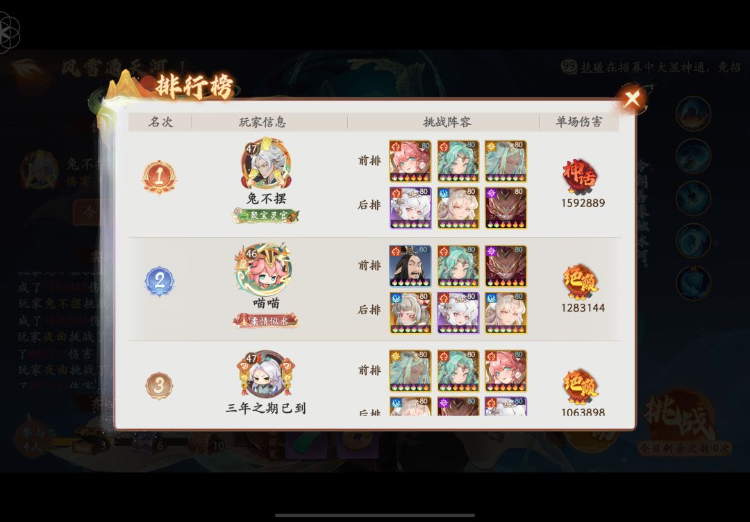 Boss副本刷伤害阵容推荐截图