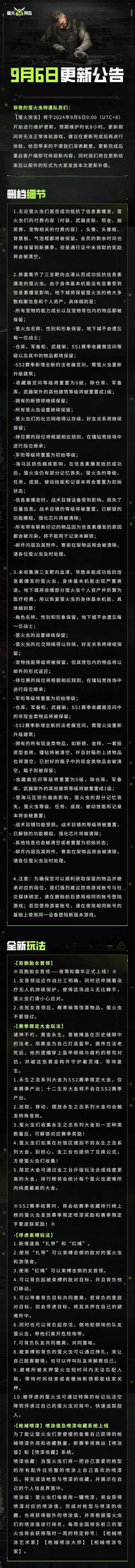 更新公告丨萤火突击国服9月6日SS2删档重启公告