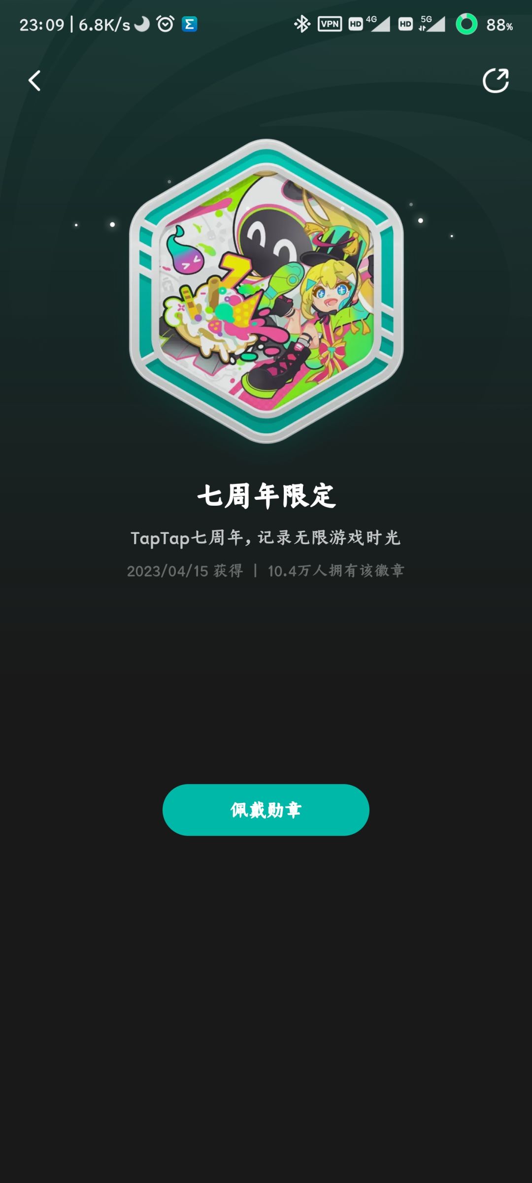 为什么从二周年到七周年的纪念徽章 7