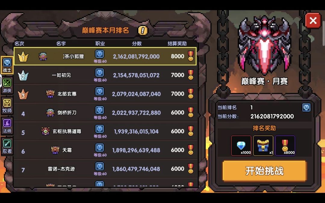 首次拿下安卓月赛第一战士😎 1