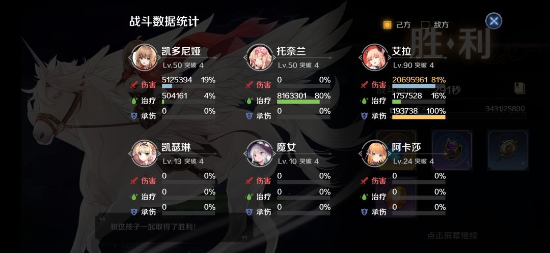 5-18自动队，满配龙女.50+等级天马暗奶，暗奶技能拉满，马221以上全程自动省心，装备自然拉满截图