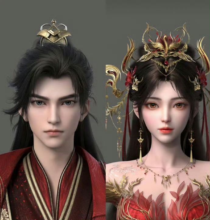 石昊与火灵儿婚服造型曝光 2