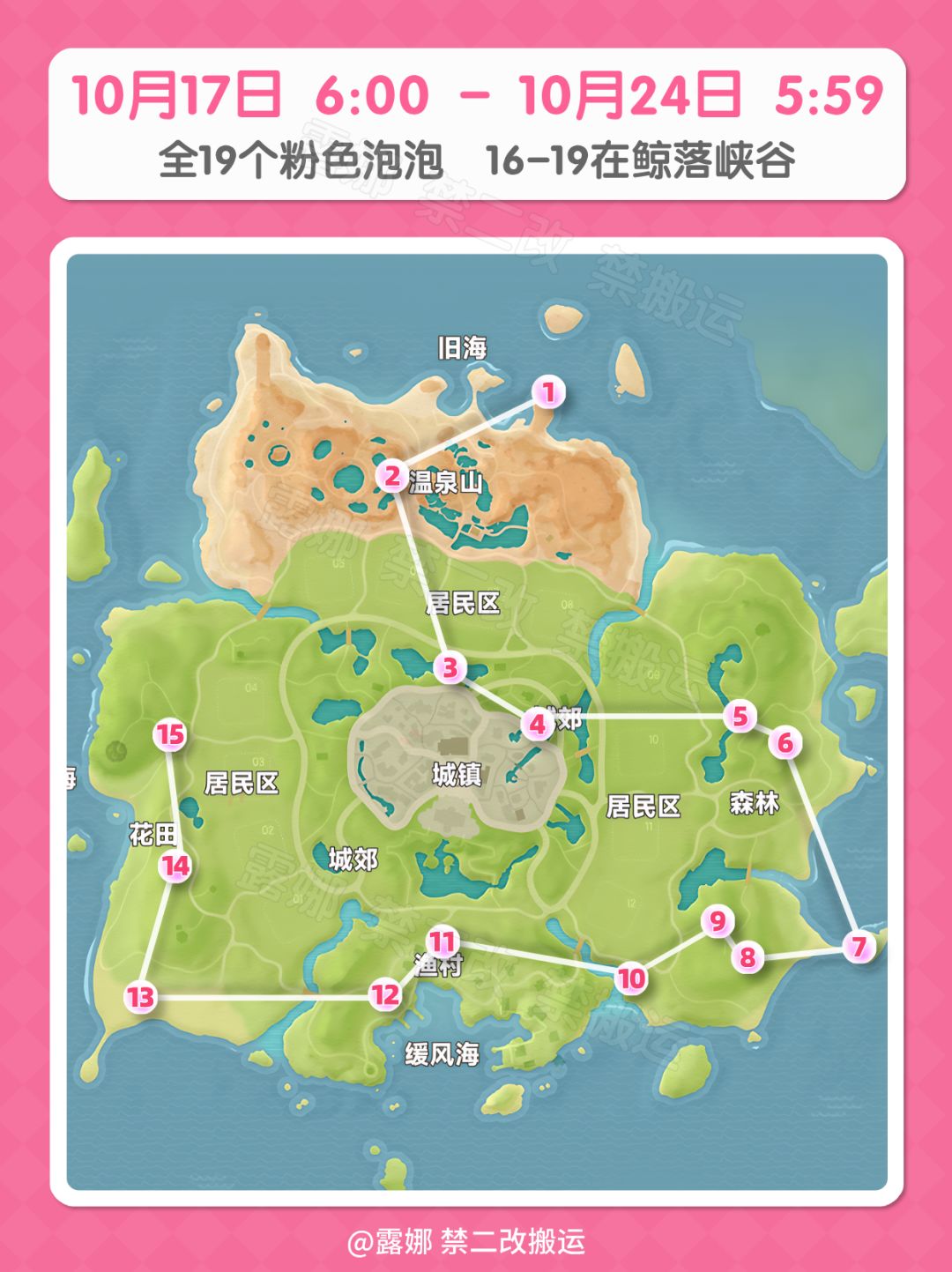 10月17日-10月23日 19个粉色泡泡详细位置 2