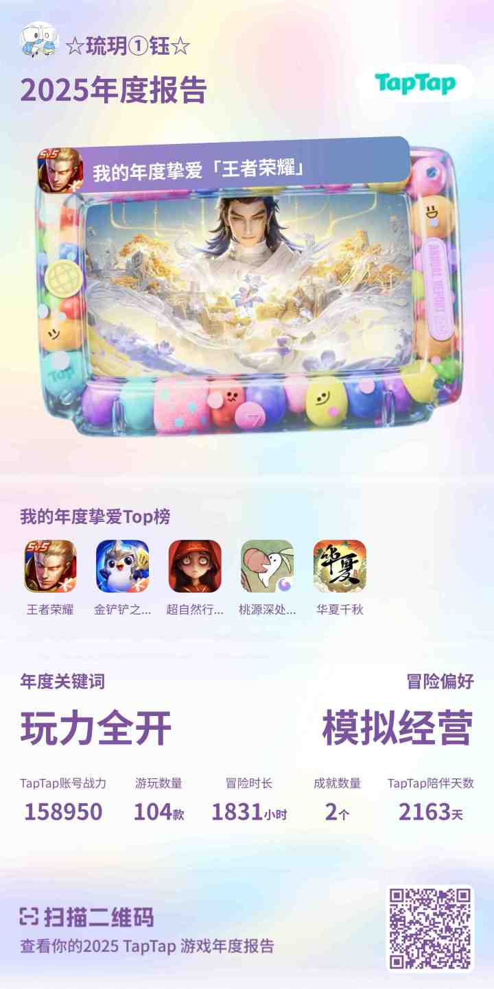 #我的2025年度游戏报告 大家的年度报告是什么样的呢？[表情_微笑][表情_微笑][表情_微笑]截图