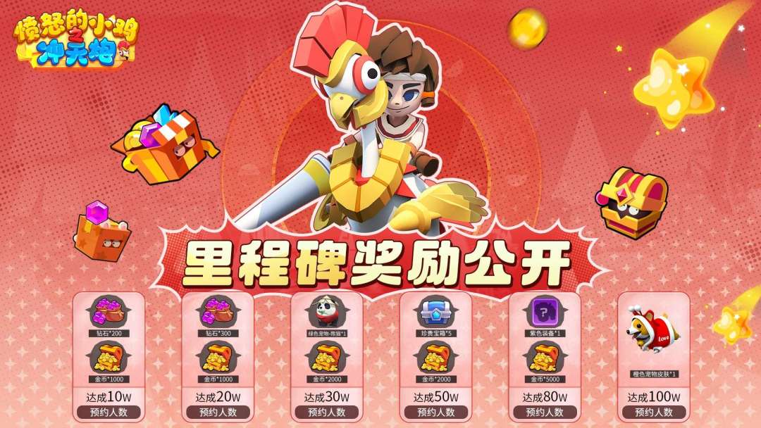 愤怒的小鸡之冲天炮预约里程碑开启 1