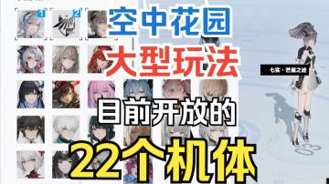空中花园大型玩法目前只开放了22个机体(19个角色)和部分特效涂装