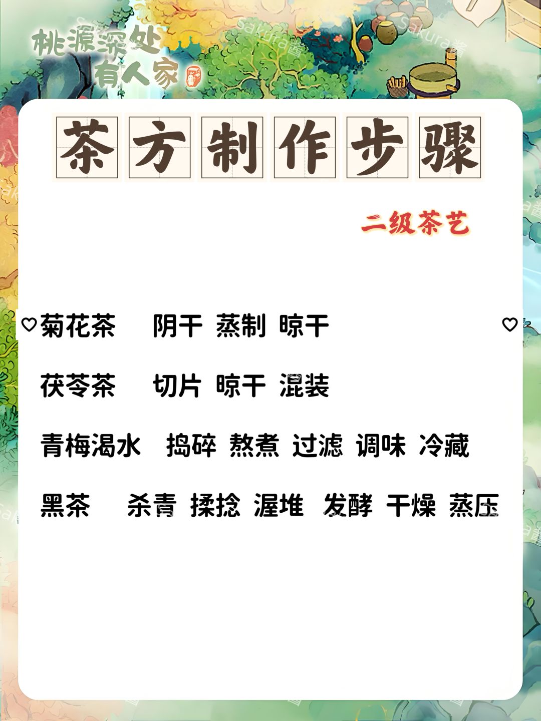 桃源茶园茶方制作攻略 2