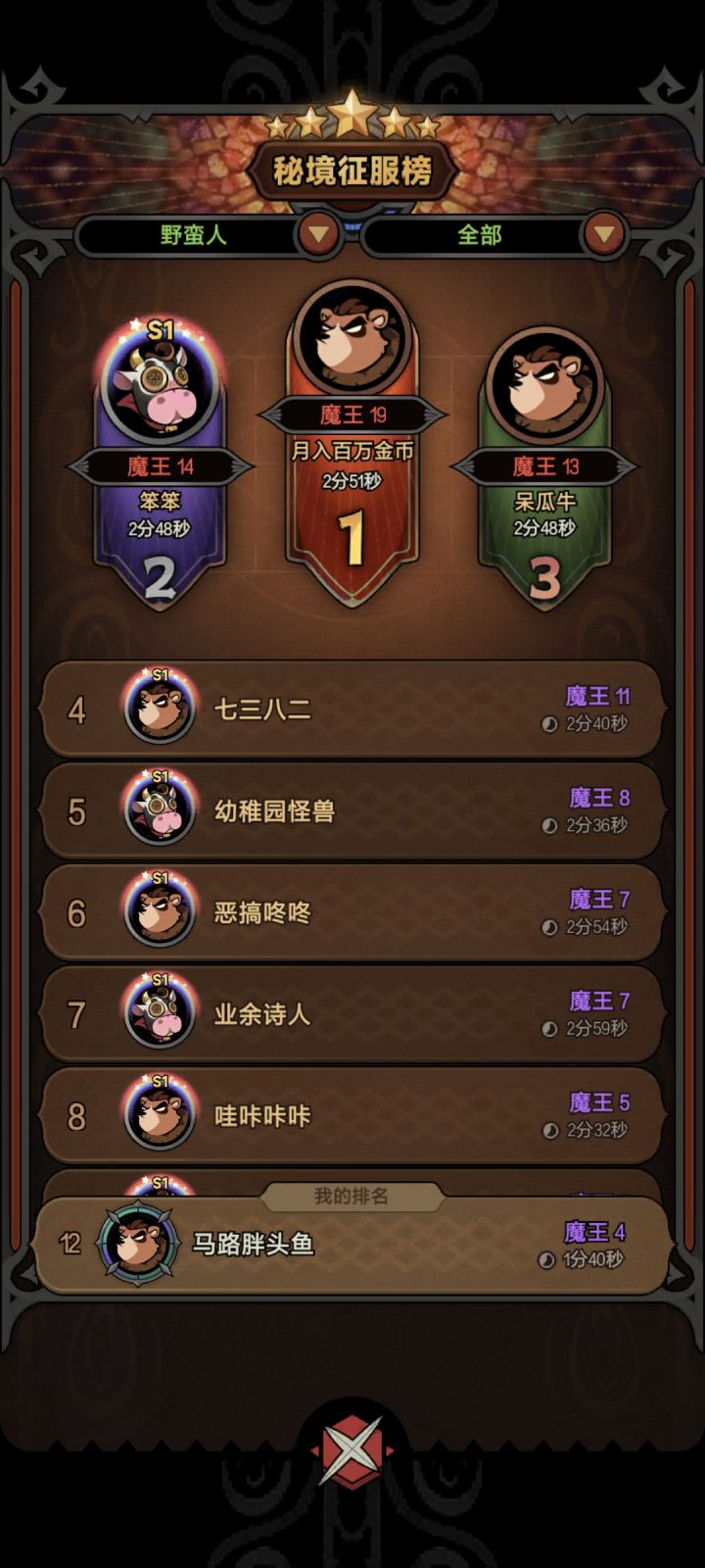 野蛮人闪避地裂流yyds,第6天到魔王8截图