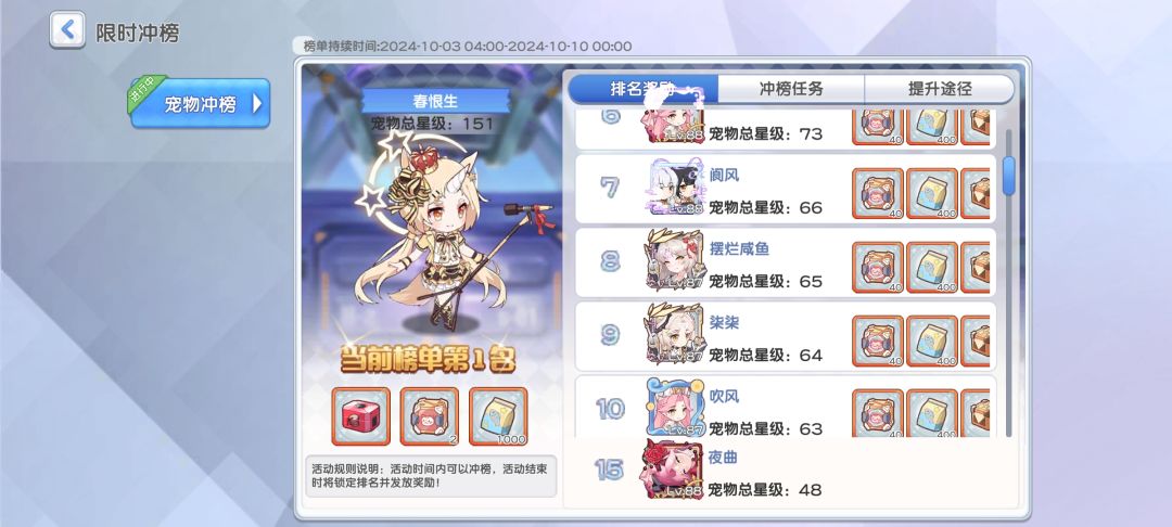 宠物冲榜有bug 1