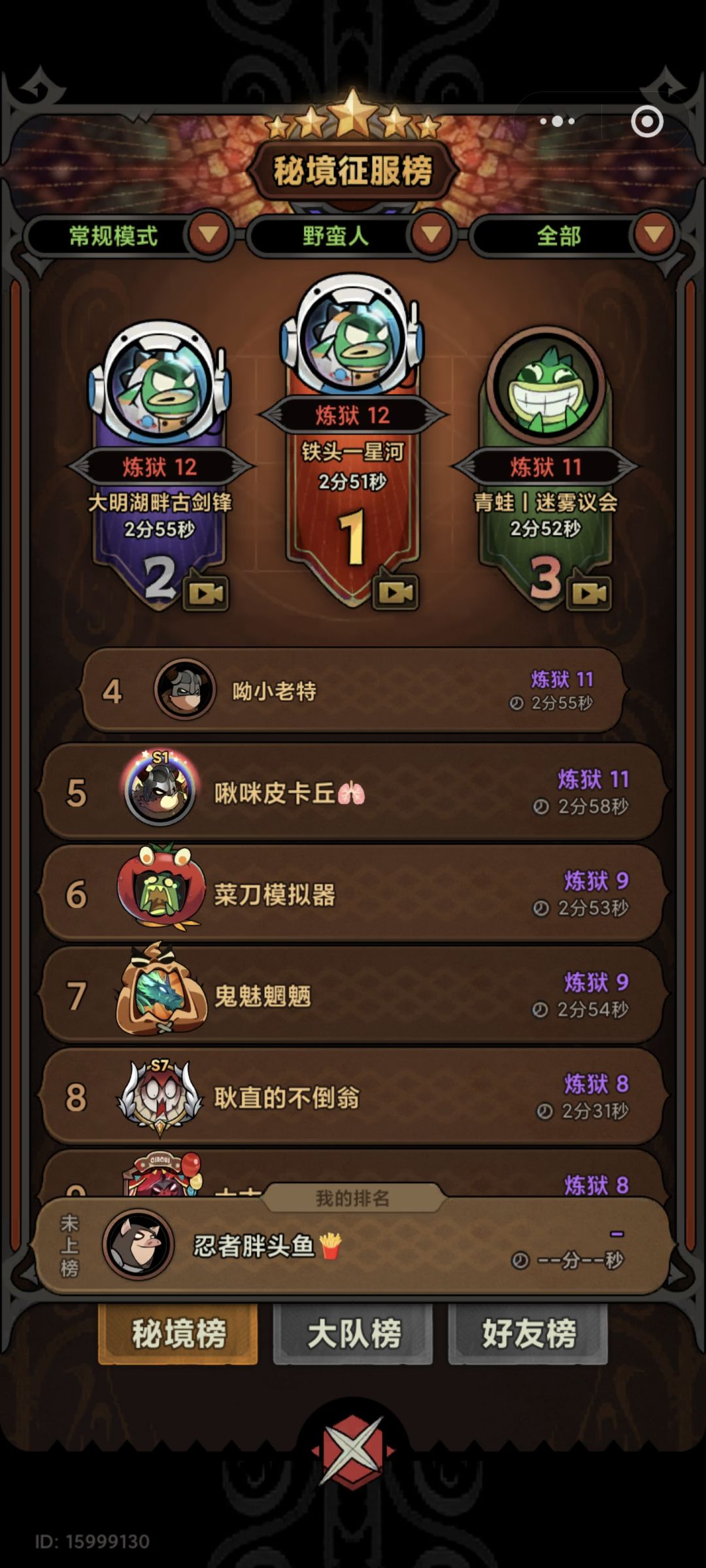 行宫技能满,各职业爬塔排行-来自最卷微1区 2
