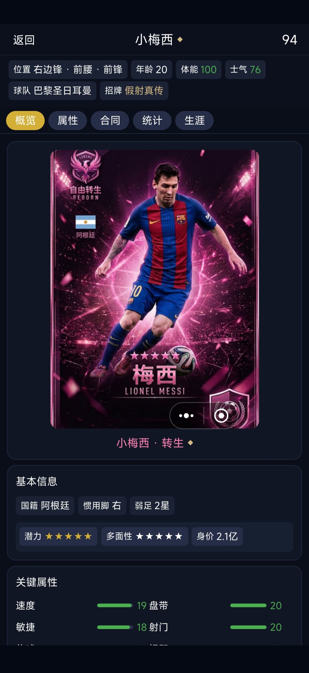 梅西的惯用右脚? 1