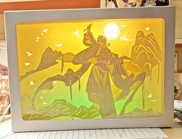 千里江山图纸雕灯