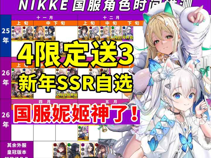 4限定送3 新年ssr自选 百抽福利 国服妮姬神了!截图