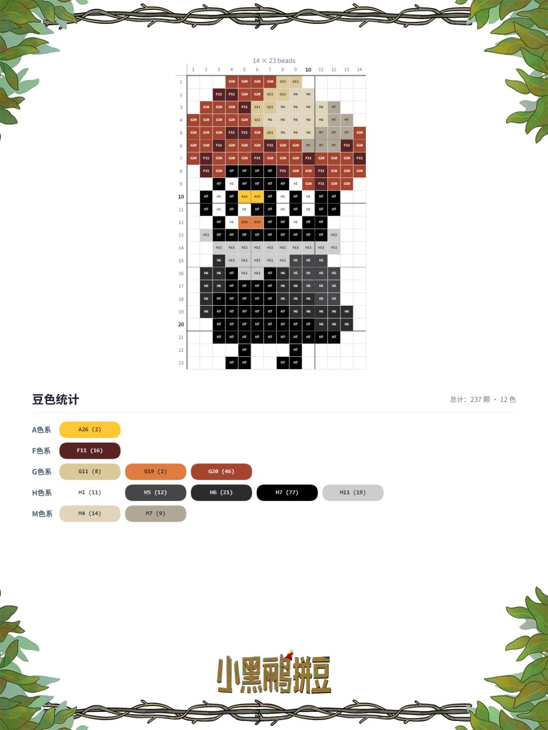 🐦小黑鹂拼豆图纸:可爱的NPC小鸟! 3