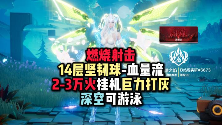 14层坚韧球,血量燃烧射击2-3W火巨力挂机深空游泳…火炬之光无限截图