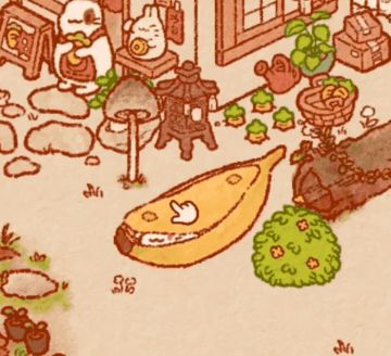 🥕收集手游《兔兔岛》新场景
香蕉船、面包店、玩球～#兔兔岛