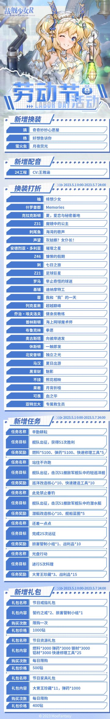 2023.4.28 不停机更新公告 & 劳动节活动公告