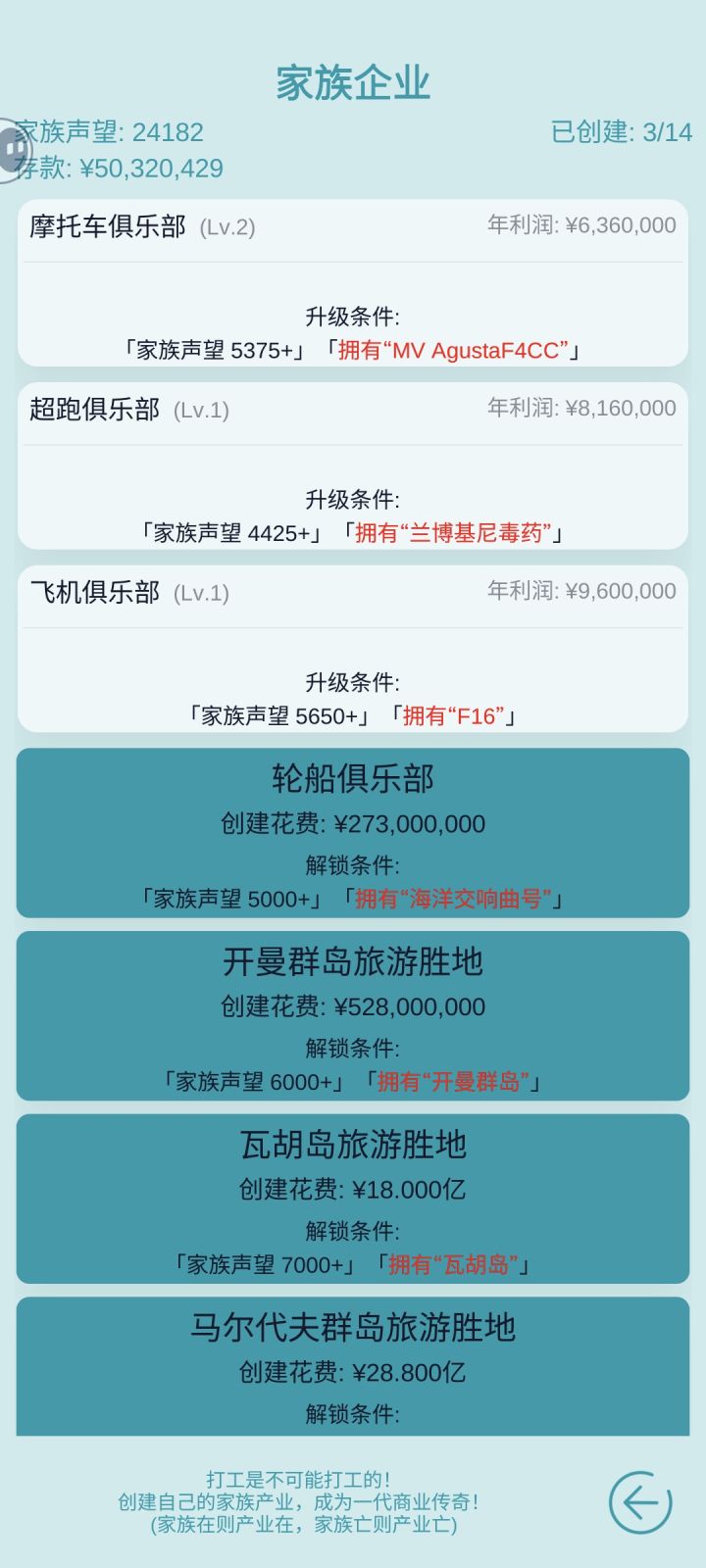 资产买了三个,游戏差不多就结束了截图