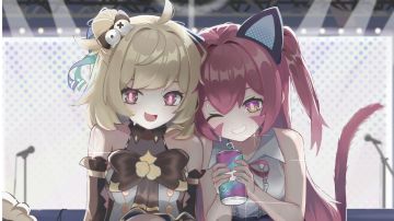 【盲盒派对】同人图，梅洛迪x小爆妹，爆喵演唱会