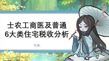 【竹林】解忧小村落 士农工商医及普通等6大类住宅税收分析！