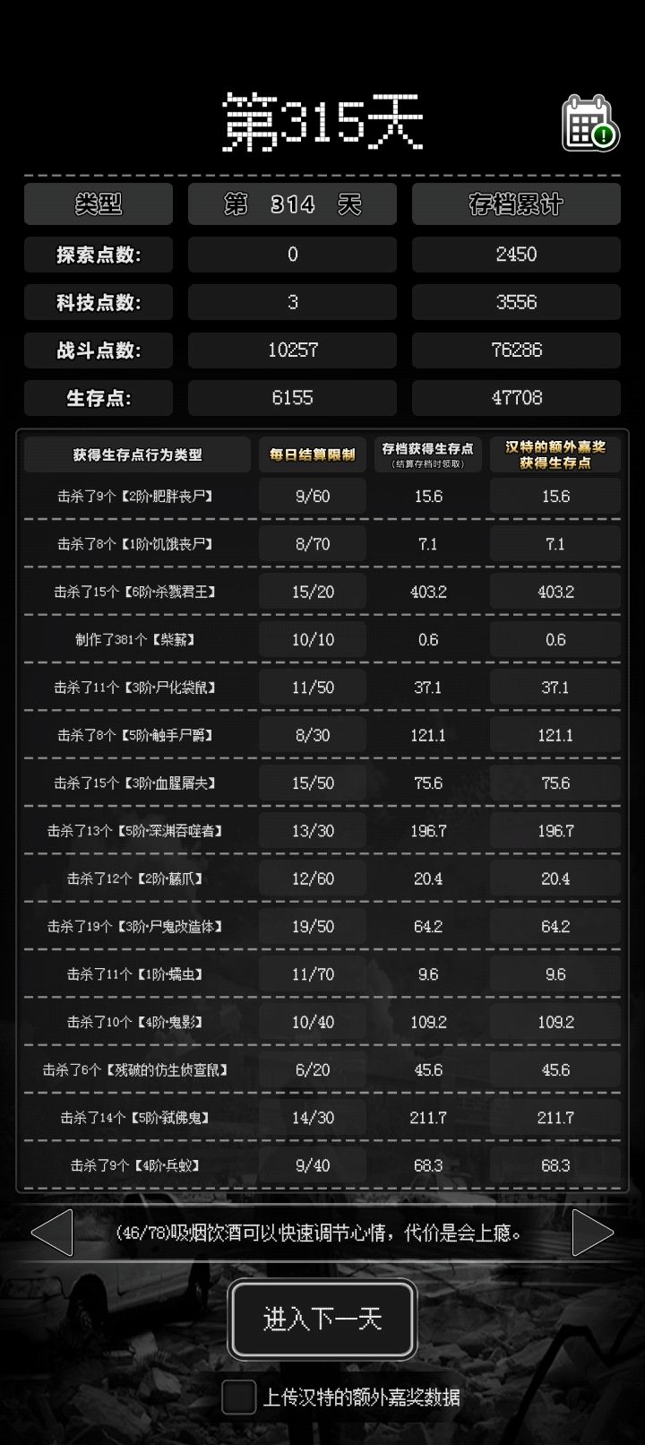 今日刷尸潮截图