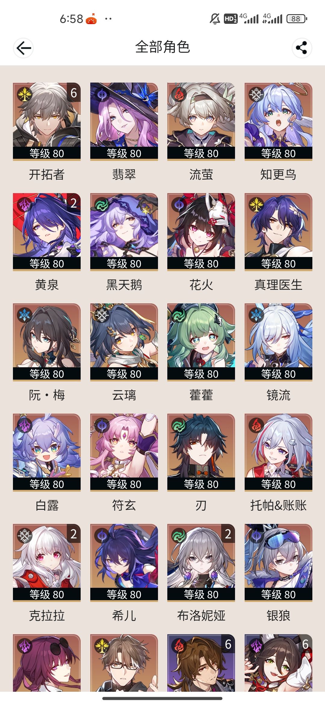 月卡玩家,限女角色全齐 1
