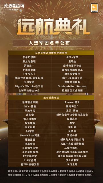 【远航典礼】报名成功名单正式公布