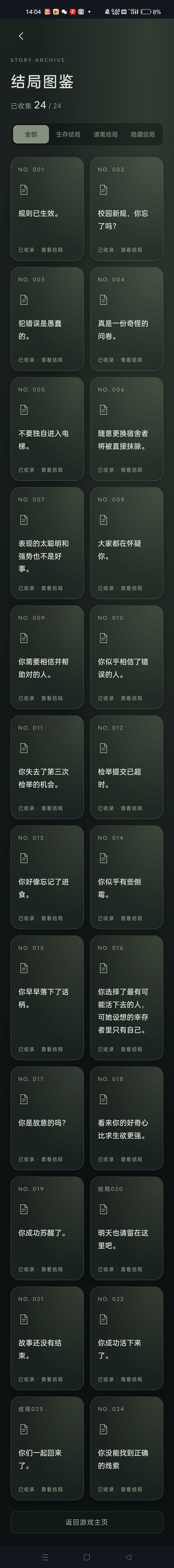 全结局达成了 2