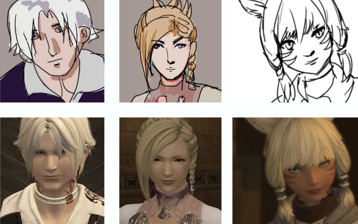 【FF14手游】离谱画风还原游戏NPC!最终幻想14水晶世界截图