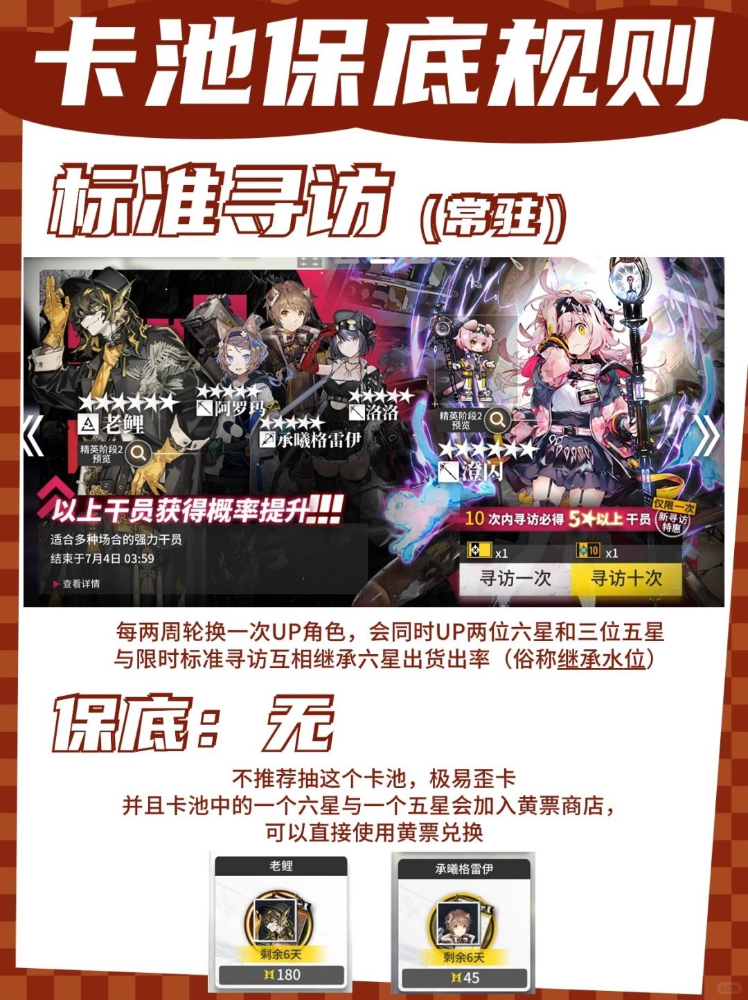 方舟抽卡科普:各类卡池多少抽保底? 2